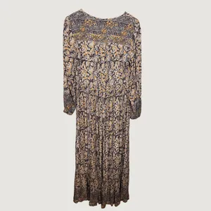 Faherty Isabella Dress Black Belmar Paisley Viscose Crepe Maxi WDH2104-BLB Small thumbnail 10