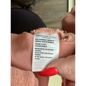American Eagle Women's Pink Mock Neck Button Sweater Long Sleeve M thumbnail 6