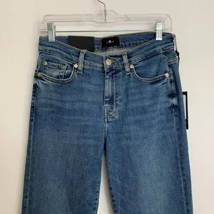 7 For All Mankind Dojo Mid Rise Flare Jeans Womens Blue Denim Size 27 thumbnail 4