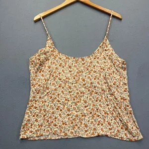 Reformation Floral V-Neck Camisole Top Cream Orange XL 22587 RN143248 thumbnail 8