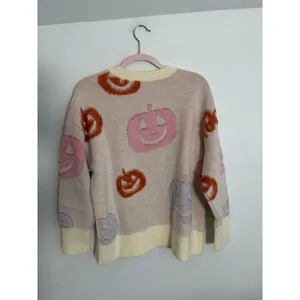 Peach Love Harvest Is Here Cream Pumpkin Sweater NWOT size small thumbnail 6