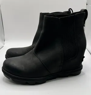 Sorel Joan of Arctic Wedge II Chelsea Boots Black Leather NL3320-010 Womens 6.5 thumbnail 1
