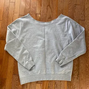 light gray and black white vintage off the shoulder Speedo crewneck thumbnail 8