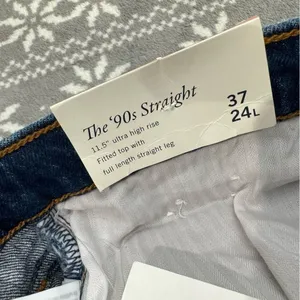 Abercrombie & Fitch The 90's Straight Ultra High Rise Blue Wash 24‎ Long Casual thumbnail 5