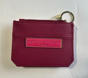 Adrienne Vittadini burgundy & pink keychain wallet thumbnail 1