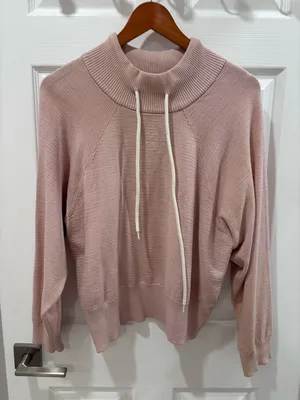 Varley Maceo Pique Mock Neck Pullover Sweatshirt in Blush Pink Size Small‎ thumbnail 11
