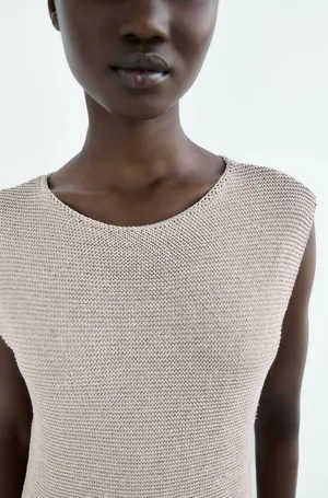 ZARA NWT  KNIT DRESS WITH METALLIC THREAD thumbnail 2