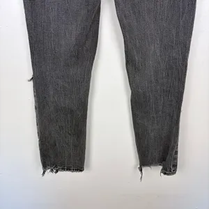 Abercrombie‎ & Fitch Ultra High Rise Ankle Straight Jeans Curve Love Black 26 R thumbnail 7