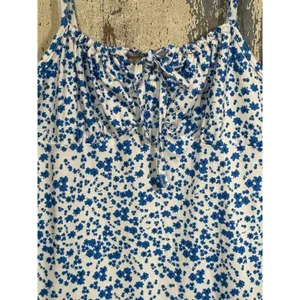 Blue and White Floral Summer Dress size Small thumbnail 2