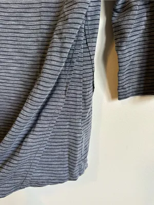 Kuhl Striped Scoop Neck Henley Top Womens Medium Gray thumbnail 5
