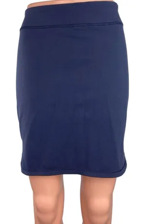 Lululemon Athletica City Skirt Blue Stretch Side Slits Slim Fit Curved Hem Sz 8 thumbnail 1