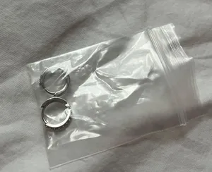 Silver diamond mini hoop earring thumbnail 1