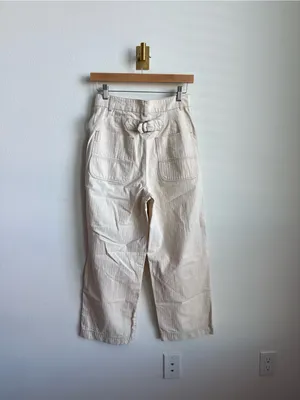 Free People Sunday Skies Wide Leg Sailor Pants NWT Size 2 Natural Cotton thumbnail 7