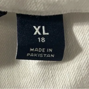 Lands' End Women's White Denim Jacket XL Long Sleeve‎ Casual thumbnail 4