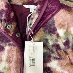 Calme by Johnny Was Purple Floral Printed Fleece‎ Jacket size small thumbnail 5