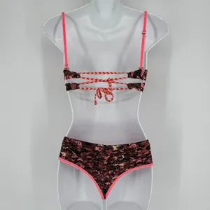 Maaji Bikini Set Size Small Pink Orange Geometric Print Swimsuit Tropical Beach thumbnail 5