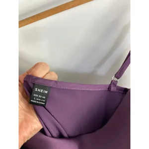 Shein Satin Purple Sleeveless Scoop Neck Maxi Dress Size Large thumbnail 3