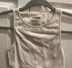 Garage Ribbed White Tank Top thumbnail 1