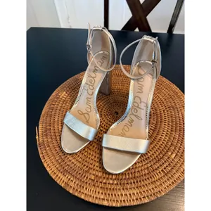 Sam Edelman Yaro Metallic Gold Block Heel Ankle Strap‎ Sandals Size 9 thumbnail 6