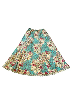 Sag Harbor Vintage Cottagecore Floral Midi Skirt Lace Trim Flowy Fairy Feminine thumbnail 6