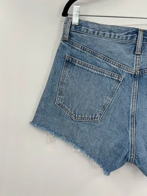 Aritzia Denim Forum The 90s Vintage Cut Off Shorts Jean Denim Distressed Blue 28 thumbnail 7