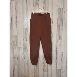 Forever 21 Brown Fleece-Lined Jogger Sweatpants Medium | Cozy Casual Lounge Pant thumbnail 4