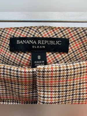 BANANA REPUBLIC Sloan Mid-Rise Skinny‎ Fit Ankle Pant, Camel Glen Plaid Check, 8 thumbnail 10