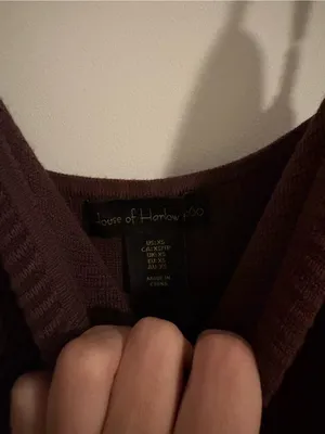 House of Harlow Chocolate Brown Ribbed Mini Dress size XS thumbnail 5