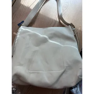 A New Day New Womens Universal Thread Faux Leather Look Handbag Purse Cream 15”x16” w/flaw thumbnail 10