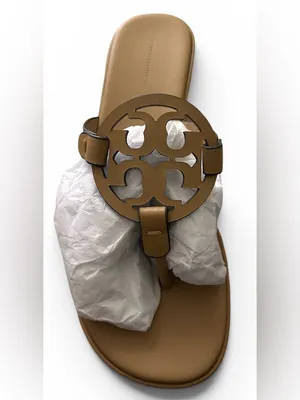 Tory‎ Burch Miller Leather Wedge Sandals Size 8 in Ginger Shortbread NEW Dustbag thumbnail 6