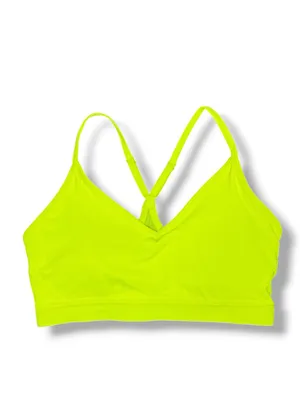 Athletic Works Racer‎ Back Sports Bra Neon Yellow Medium thumbnail 11