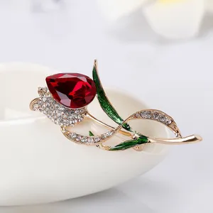Elegant Crystsl Flower Brooch Pin for Women thumbnail 2