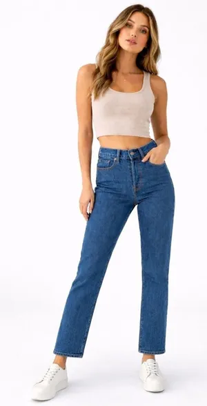 Levi’s Wedgie Straight Jeans High Rise Button Fly Dark Wash Streetwear Casual 28 thumbnail 1