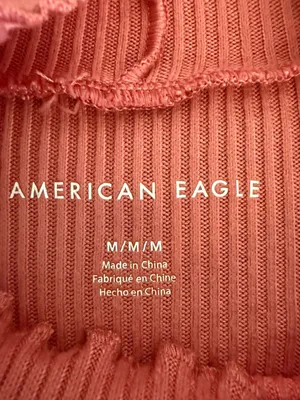 American Eagle Ribbed Mock Neck Long‎ Sleeve Top Size M thumbnail 2