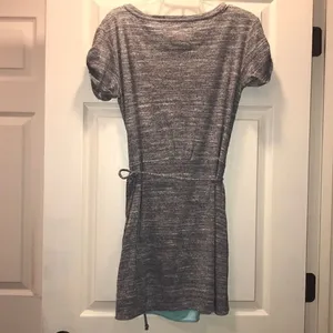 Anthropologie Maeve Marled Gray Tie front wrap tee dress thumbnail 5