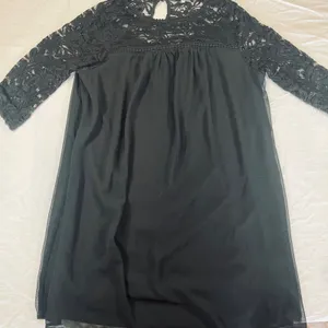 AUW As You Wish Little Black Dress Womens 2X Black Lace Half Sleeve thumbnail 1