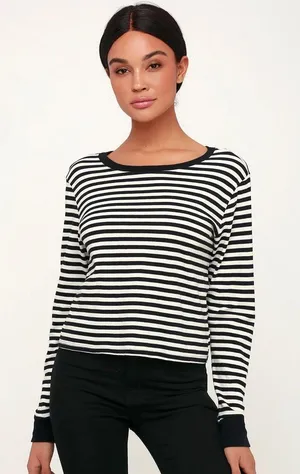 Amuse Society Honey Striped Long Sleeve Top thumbnail 2