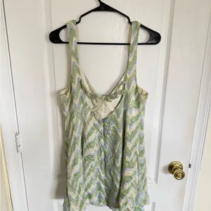 For Love & Lemons Yori Mini Dress in Green thumbnail 11