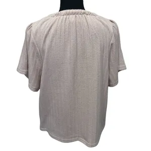Madewell Women's Size M Medium Pointelle Tie Neck Tunic Avalon Pink‎ Top thumbnail 5