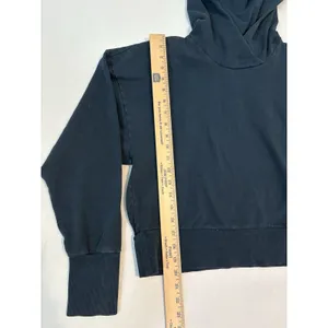 Joy Lab Dark Teal Blue Athletic Crop Sweatshirt Hoodie Size Large thumbnail 11