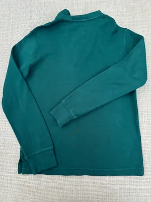 Polo Ralph Lauren Green Estate-Rib Quarter-Zip Pullover Sweatshirt M 10-12 thumbnail 6