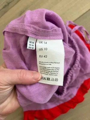 Dora Larsen Free People Lavender Red Ruffle Pull On Linen Organic Cotton Shorts thumbnail 7