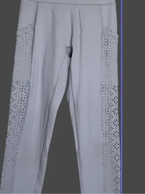 aerie High-Rise Laser-Cut Leggings — Light Gray thumbnail 4