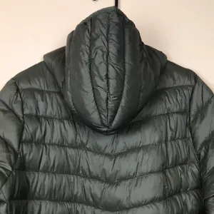 Harvey & Jones Women's Olive Green Nylon Long Line Hooded Puffer Coat thumbnail 8