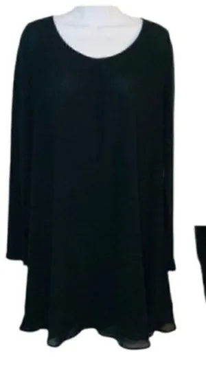 Ya Los Angeles Sweater Swing Button Dress Black M thumbnail 1