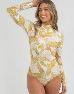 Rip Curl Namotu Long Sleeve Surfsuit Swimsuit Rashguard SMALL thumbnail 1