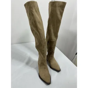 Womans NWT Time & Tru OTK Western Style Boots Size 8 Tan Pull On 1/4 Zip thumbnail 2