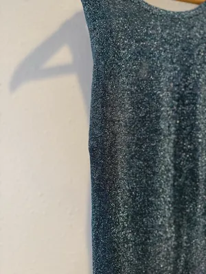 Vintage All the Jazz Green and Purple Shimmer Sleeveless Maxi Dress Size 4/6 thumbnail 4