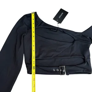 Outcast Size S‎ Blaine Buckle Cutout Long Sleeve Top Black Alternative Punk NWT thumbnail 8