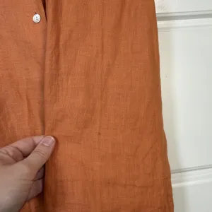Banana Republic Shirt Women Large Orange Vintage 100% Linen Sleeveless Safari thumbnail 9